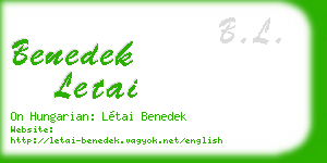 benedek letai business card